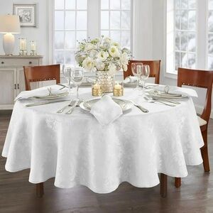 Elegant White Tablecloth for Dining Room